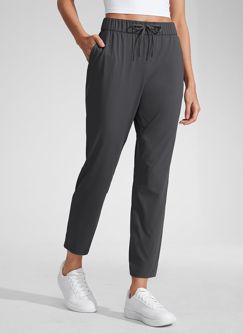 CRZ YOGA Damen 7/8 Stretch Sporthose mit Taschen - 69cm Tinte grau