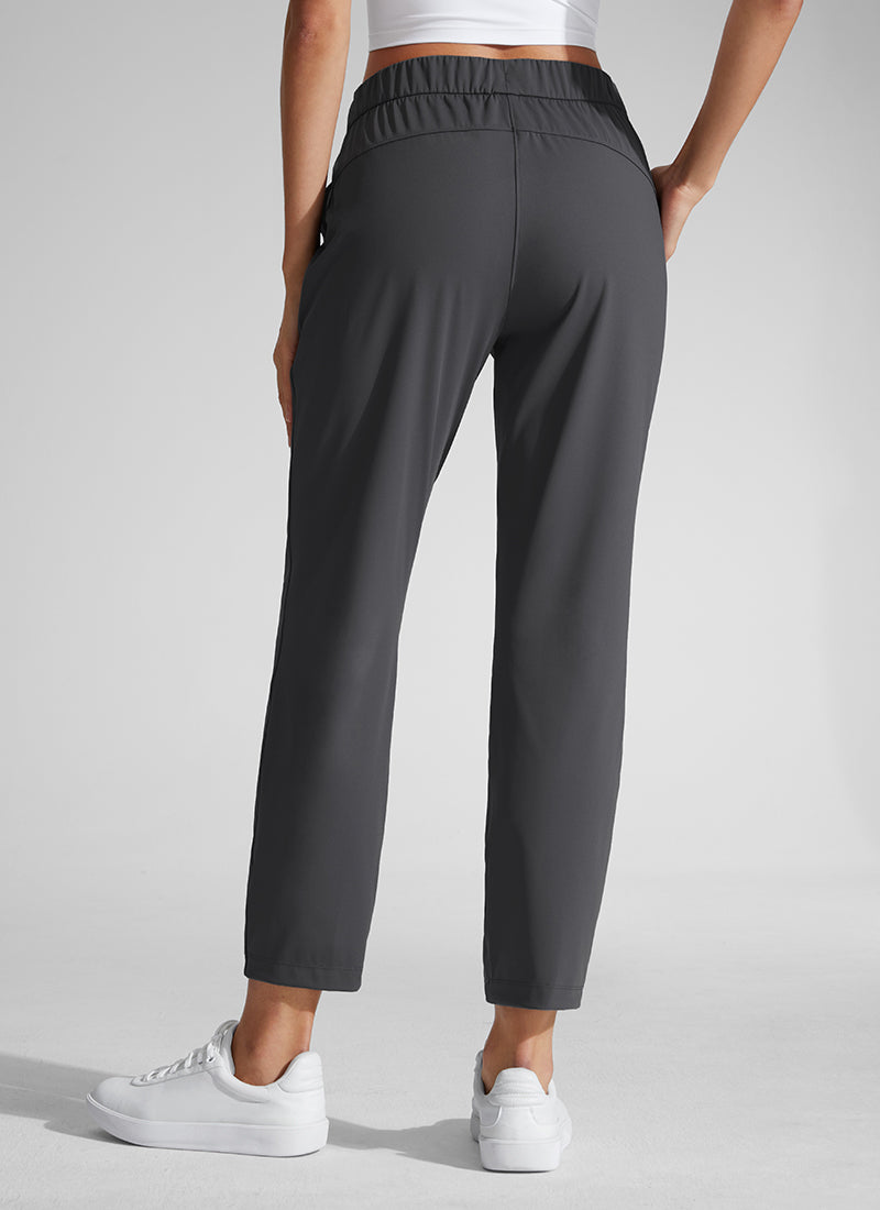 CRZ YOGA Damen 7/8 Stretch Sporthose mit Taschen - 69cm Tinte grau