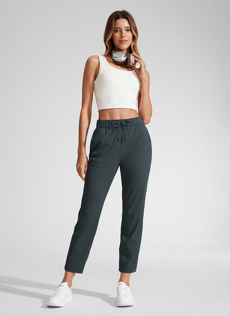 CRZ YOGA Damen 7/8 Stretch Sporthose mit Taschen - 69cm Melanit