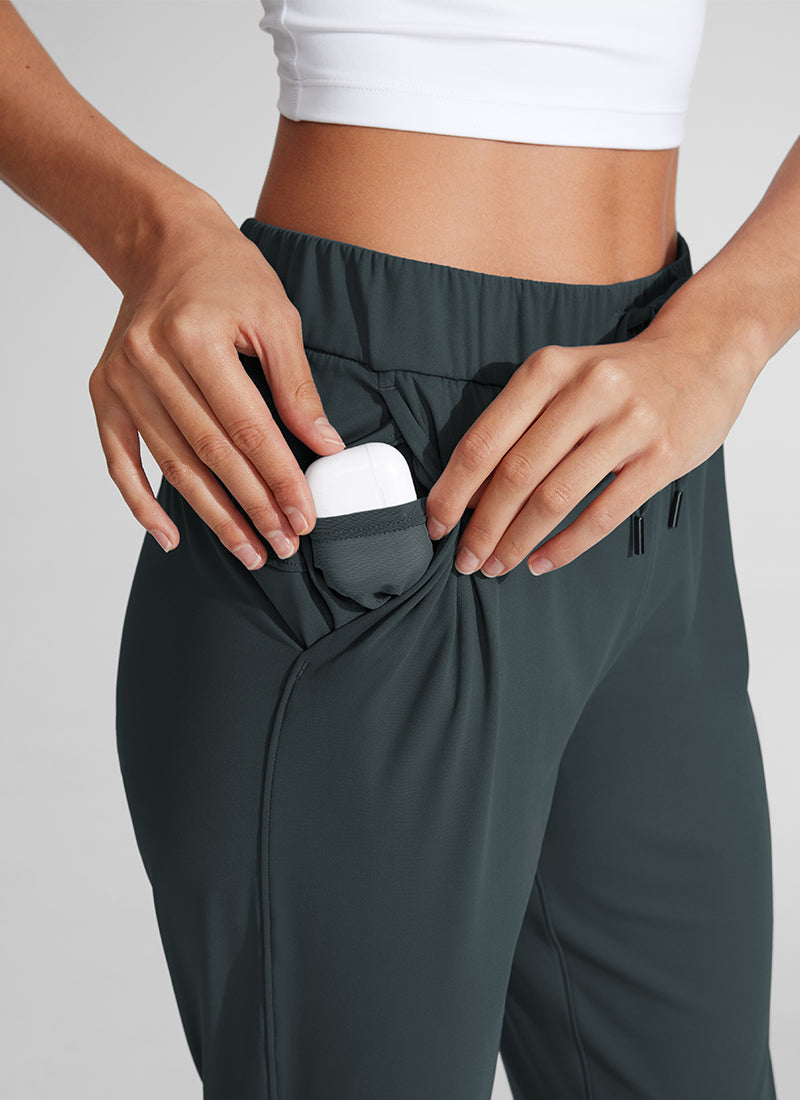 CRZ YOGA Damen 7/8 Stretch Sporthose mit Taschen - 69cm Melanit