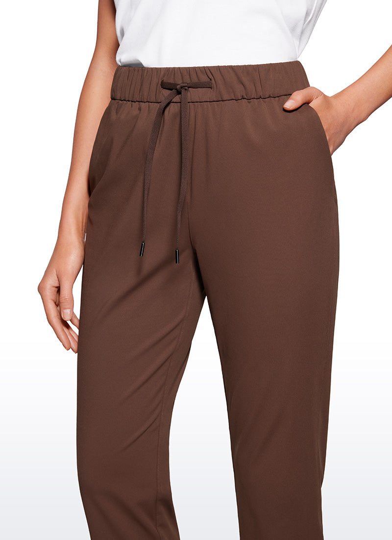 CRZ YOGA Damen 7/8 Stretch Sporthose mit Taschen - 69cm Kaffeebraun