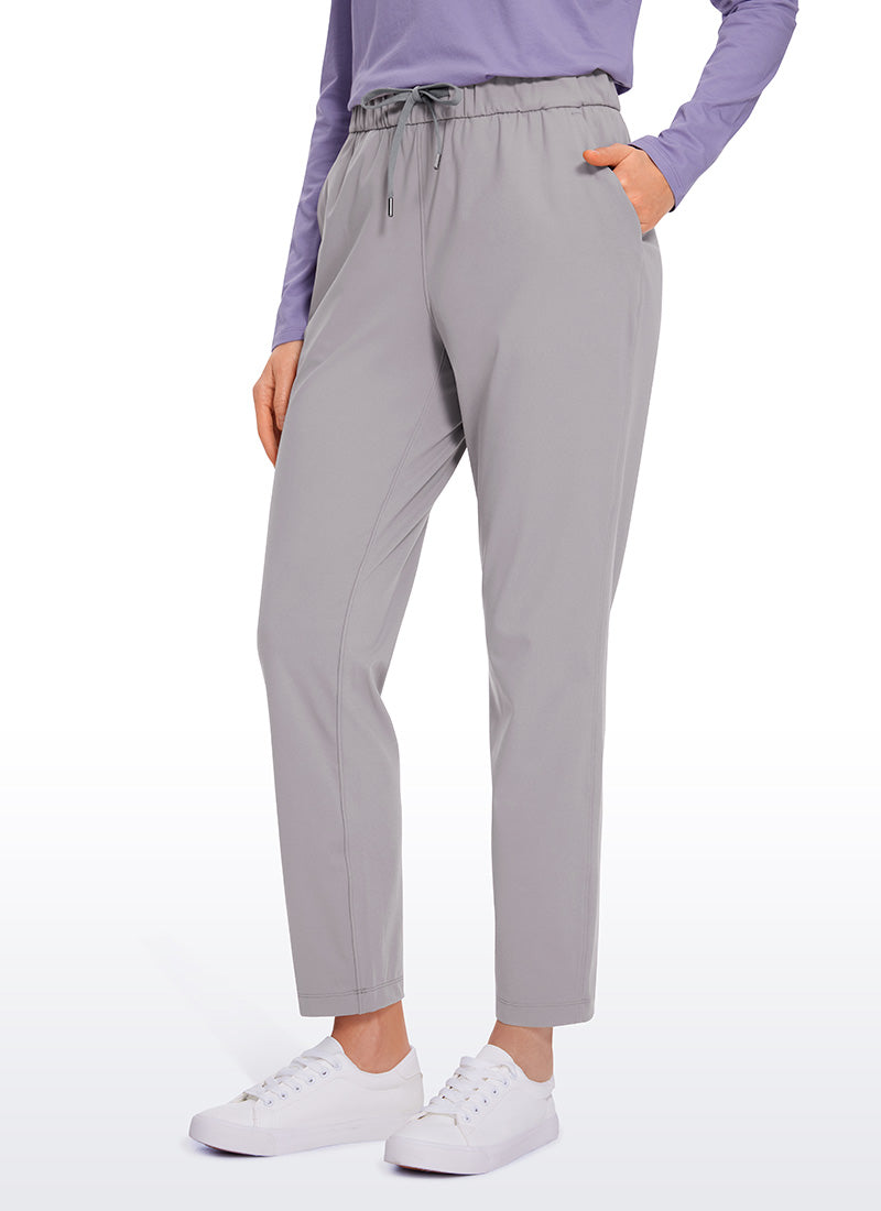 CRZ YOGA Damen 7/8 Stretch Sporthose mit Taschen - 69cm Möwe Grau
