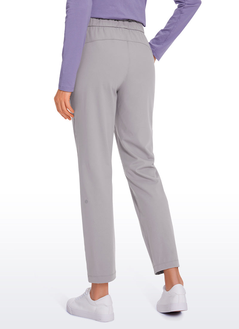 CRZ YOGA Damen 7/8 Stretch Sporthose mit Taschen - 69cm Möwe Grau