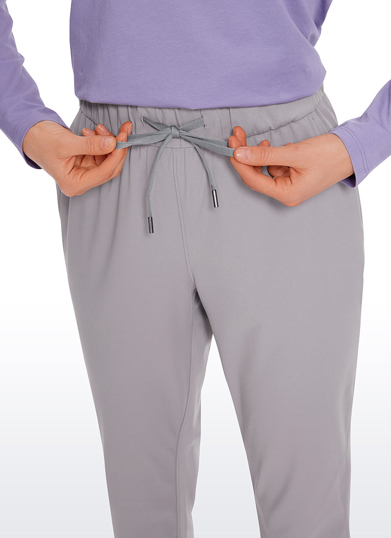 CRZ YOGA Damen 7/8 Stretch Sporthose mit Taschen - 69cm Möwe Grau