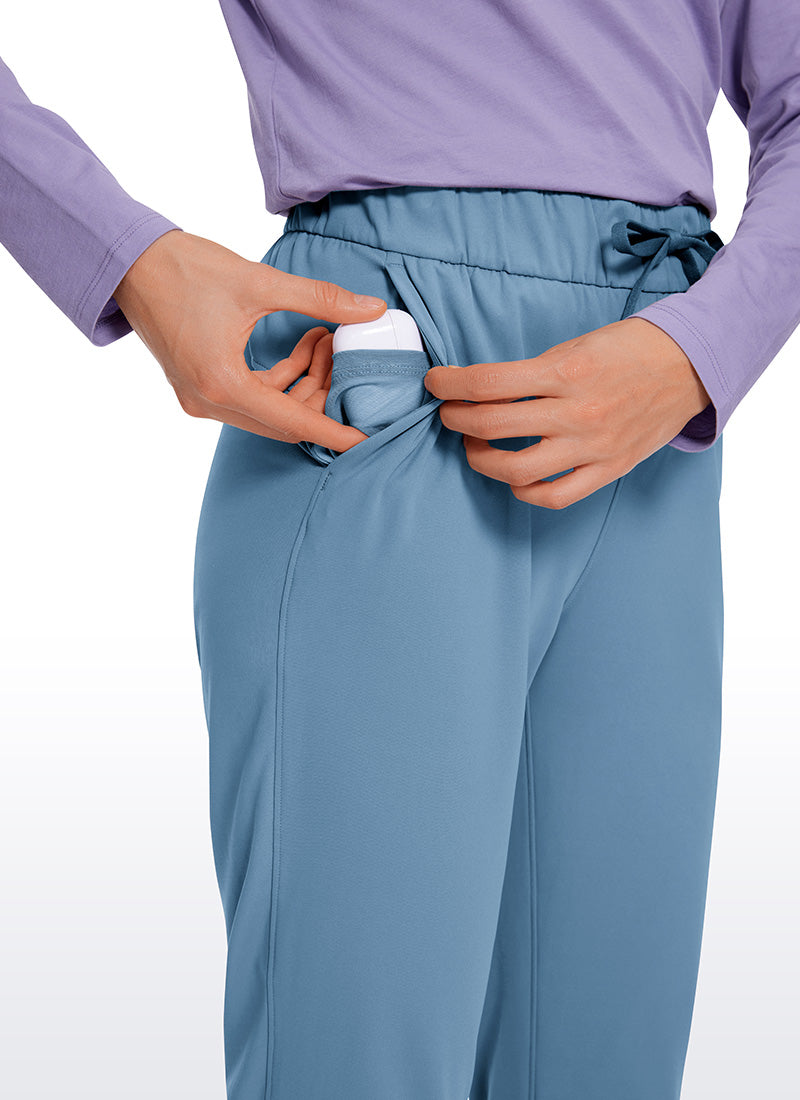 CRZ YOGA Damen 7/8 Stretch Sporthose mit Taschen - 69cm Universum Blau