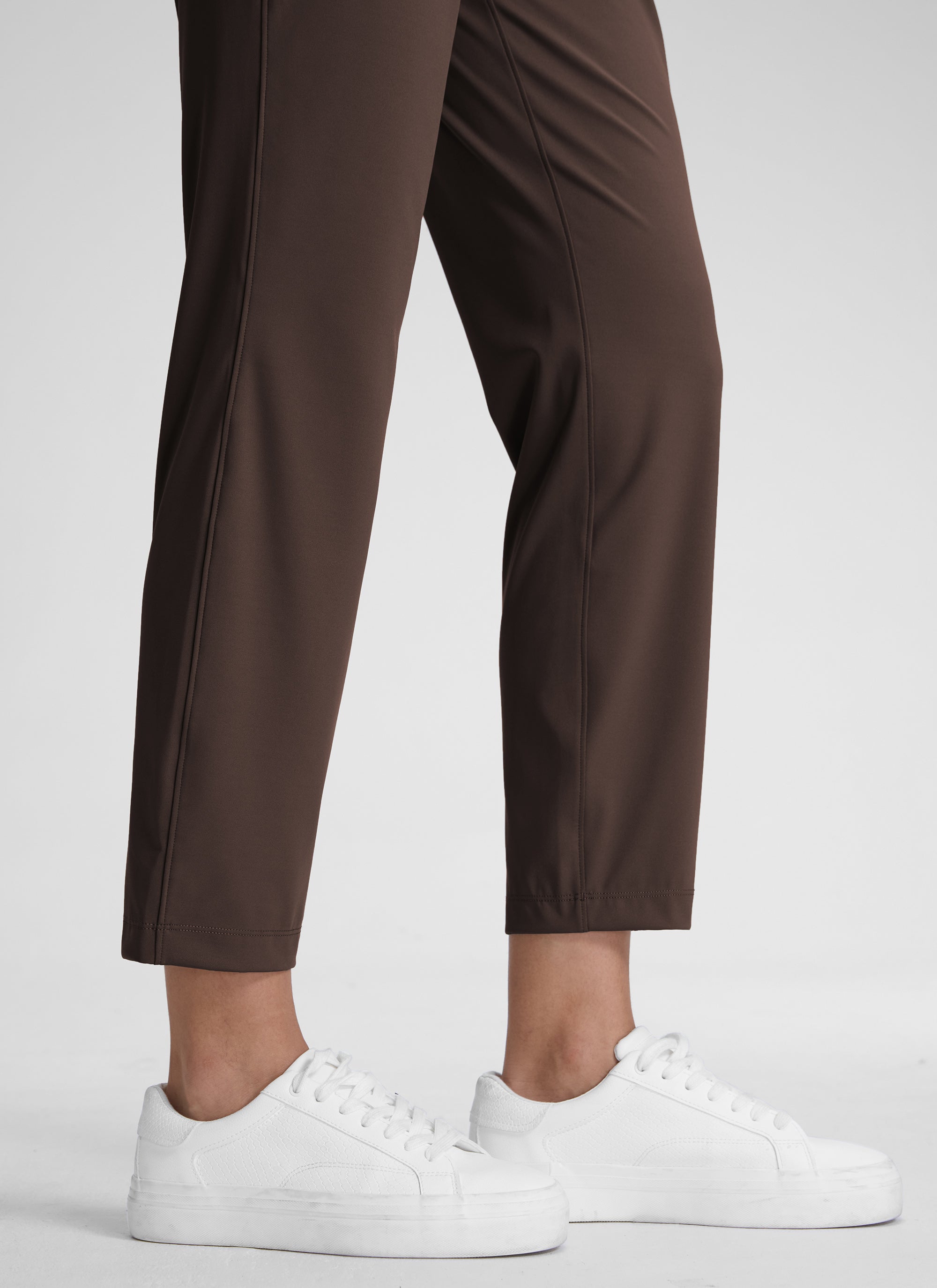CRZ YOGA Damen 7/8 Stretch Sporthose mit Taschen - 69cm Heißes Fudge-Brown