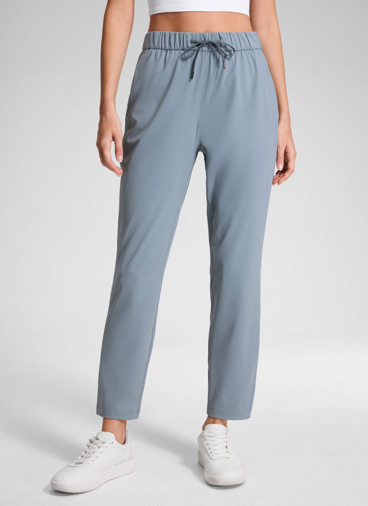 CRZ YOGA Damen 7/8 Stretch Sporthose mit Taschen - 69cm Belgisches Blau
