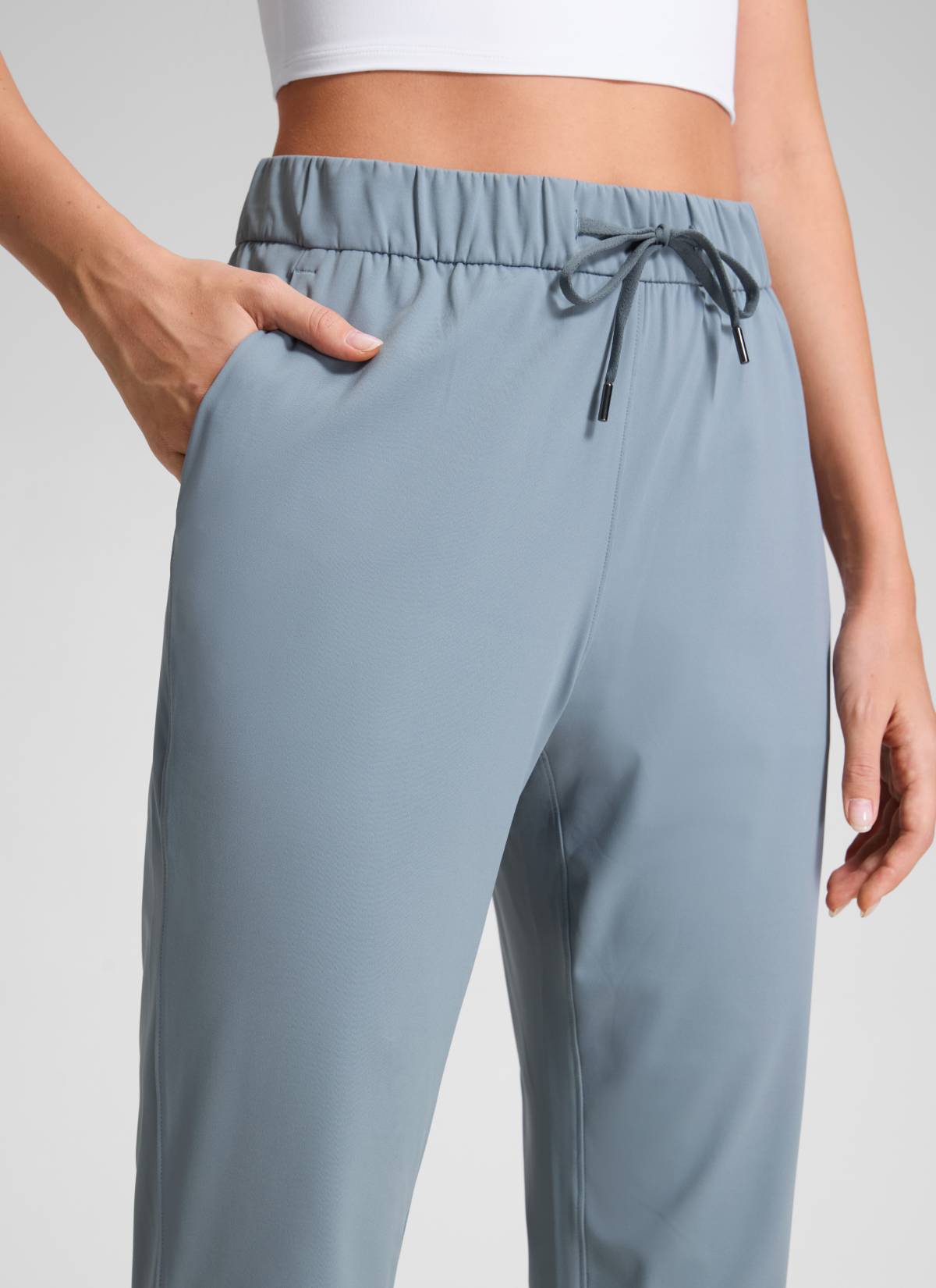 CRZ YOGA Damen 7/8 Stretch Sporthose mit Taschen - 69cm Belgisches Blau