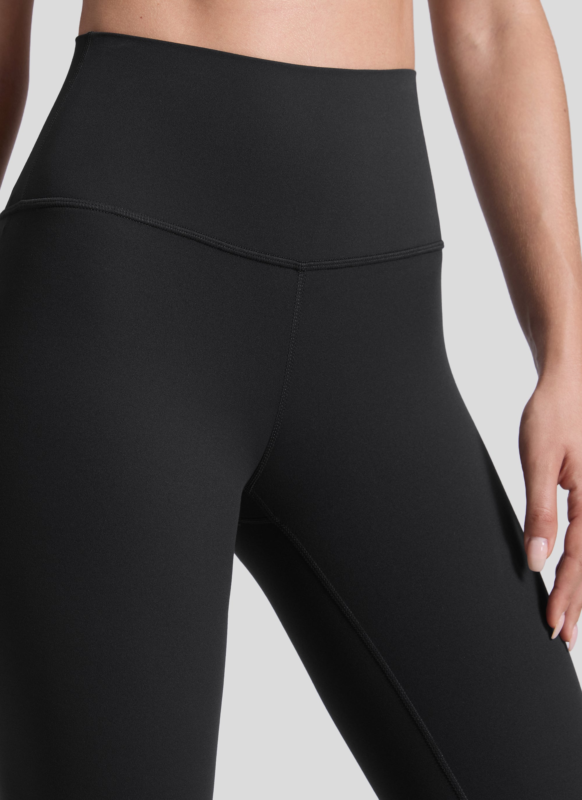 CRZ YOGA Butterluxe Damen High Waist Sport Leggings- 64cm Schwarz
