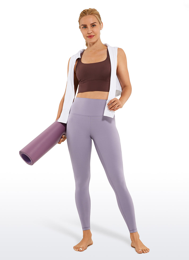 CRZ YOGA Butterluxe Damen High Waist Sport Leggings- 64cm Lavendelnebel
