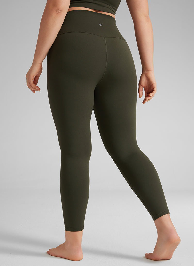 CRZ YOGA Butterluxe Damen High Waist Sport Leggings- 64cm Olivgrün