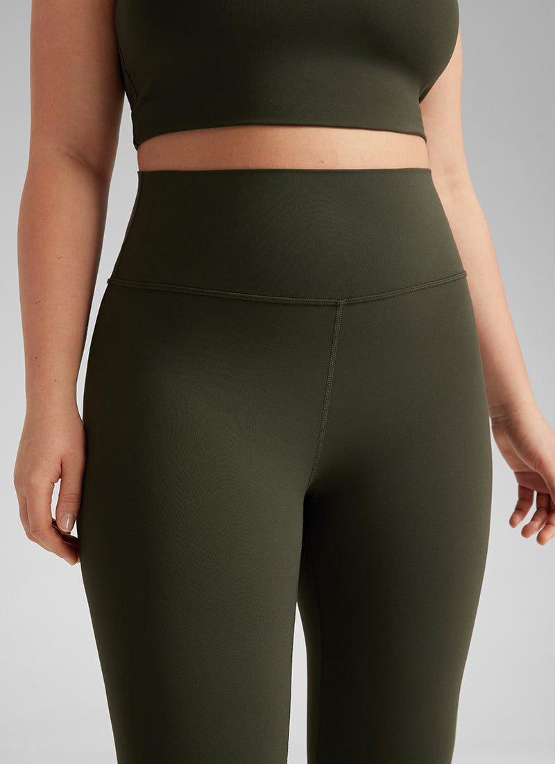 CRZ YOGA Butterluxe Damen High Waist Sport Leggings- 64cm Olivgrün