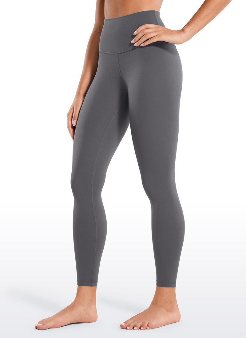 CRZ YOGA Butterluxe Damen High Waist Sport Leggings- 64cm Dunkler Kohlenstoff