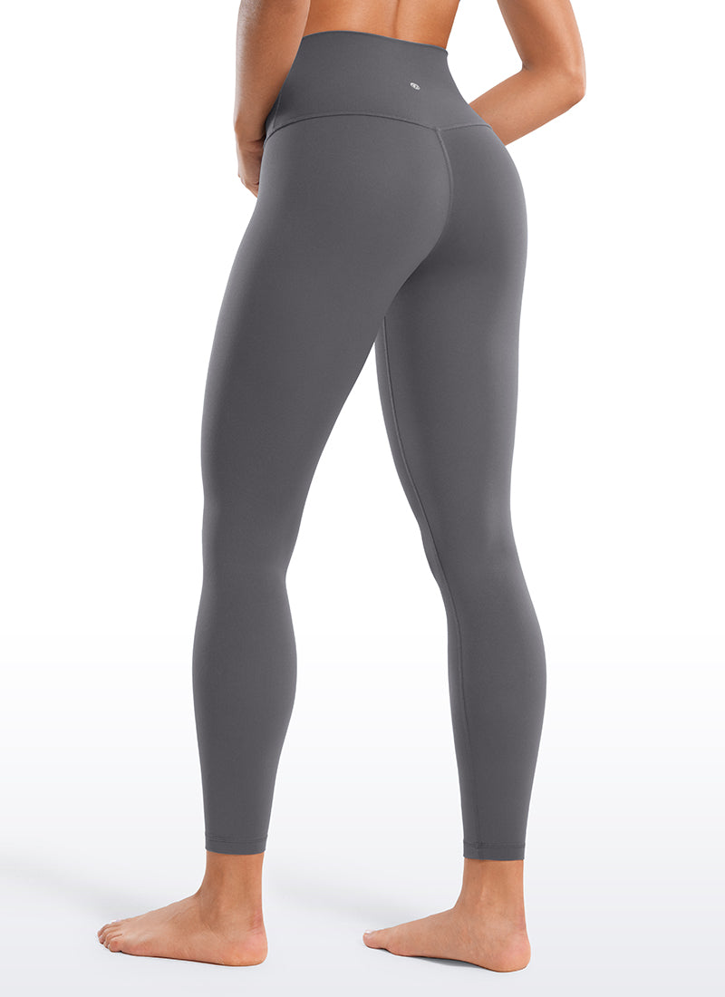 CRZ YOGA Butterluxe Damen High Waist Sport Leggings- 64cm Dunkler Kohlenstoff