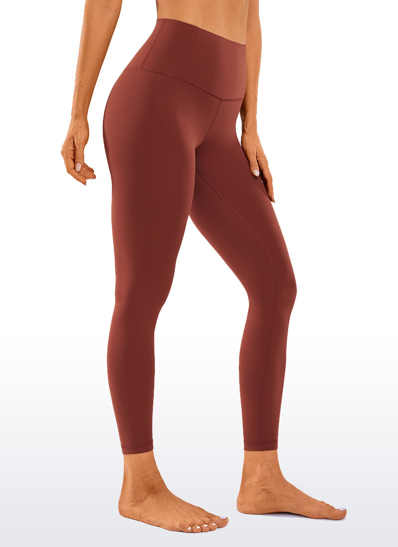 CRZ YOGA Butterluxe Damen High Waist Sport Leggings- 64cm Jujube Braun