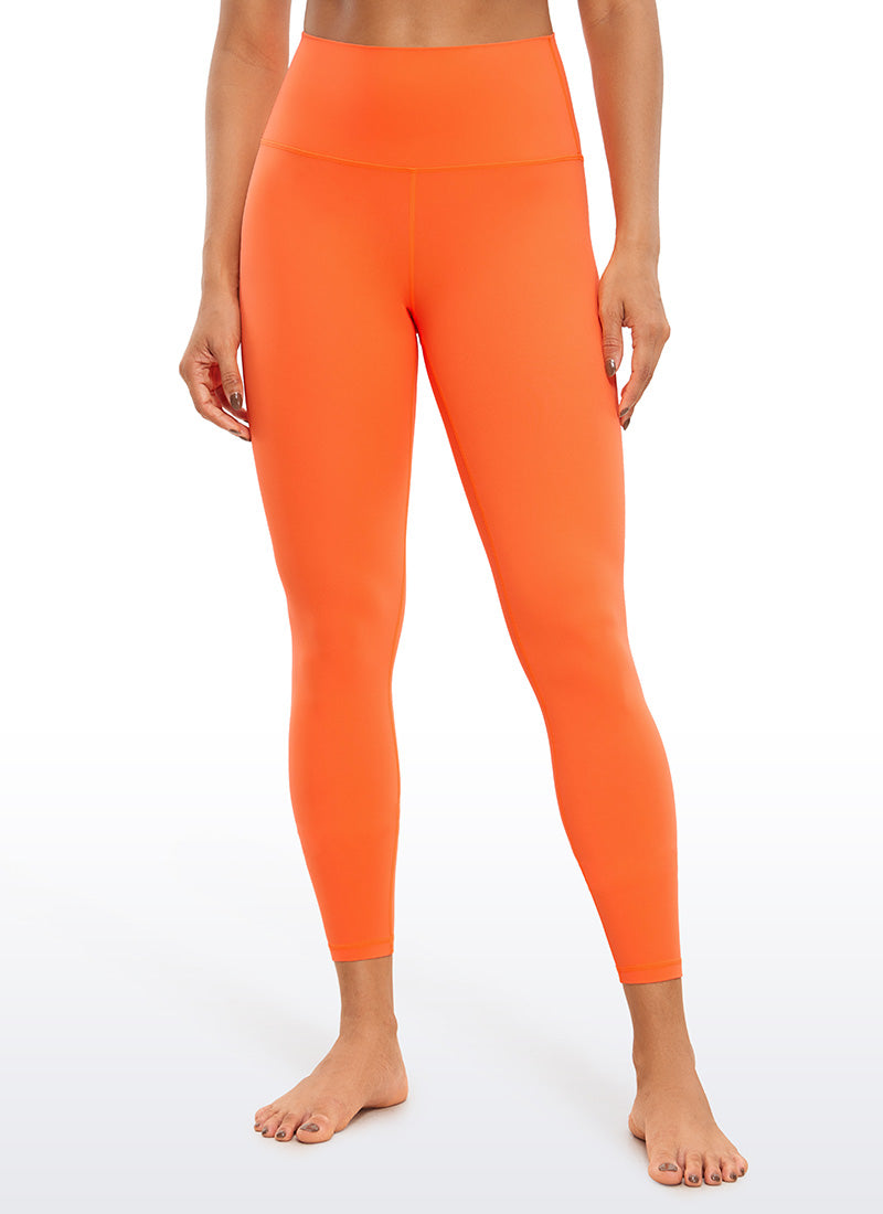 CRZ YOGA Butterluxe Damen High Waist Sport Leggings- 64cm Neon Orange