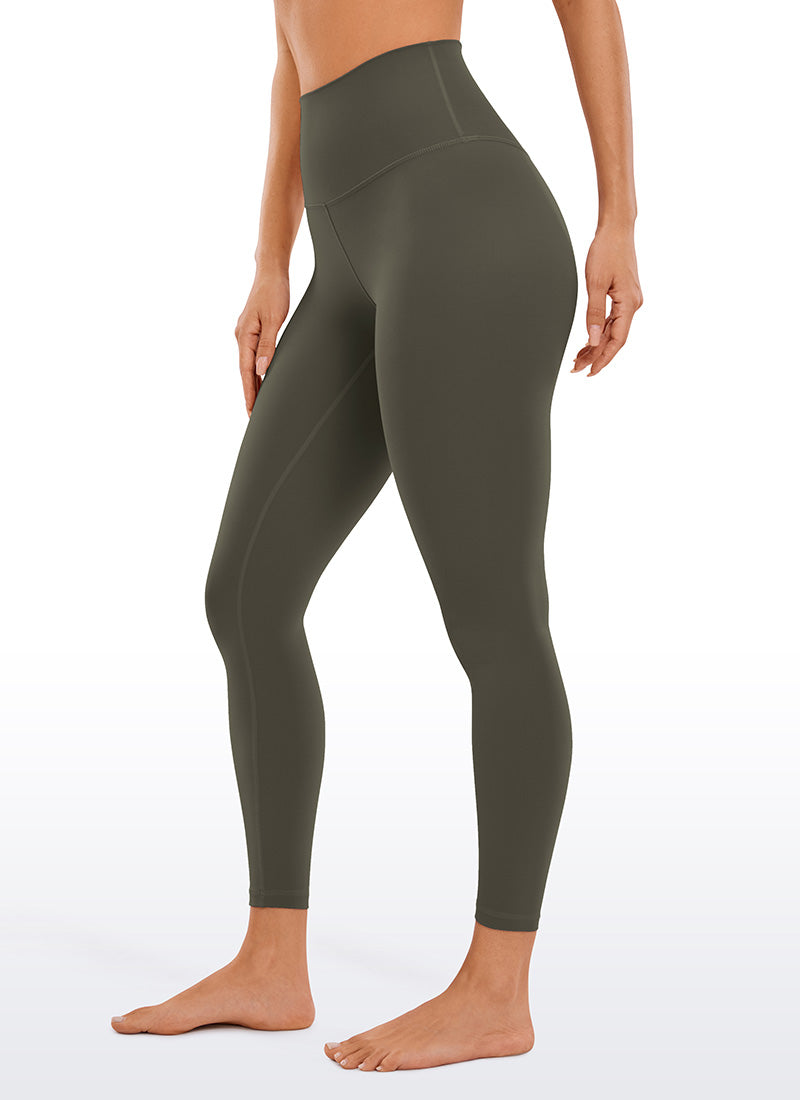 CRZ YOGA Butterluxe Damen High Waist Sport Leggings- 64cm Helles Armeegrün