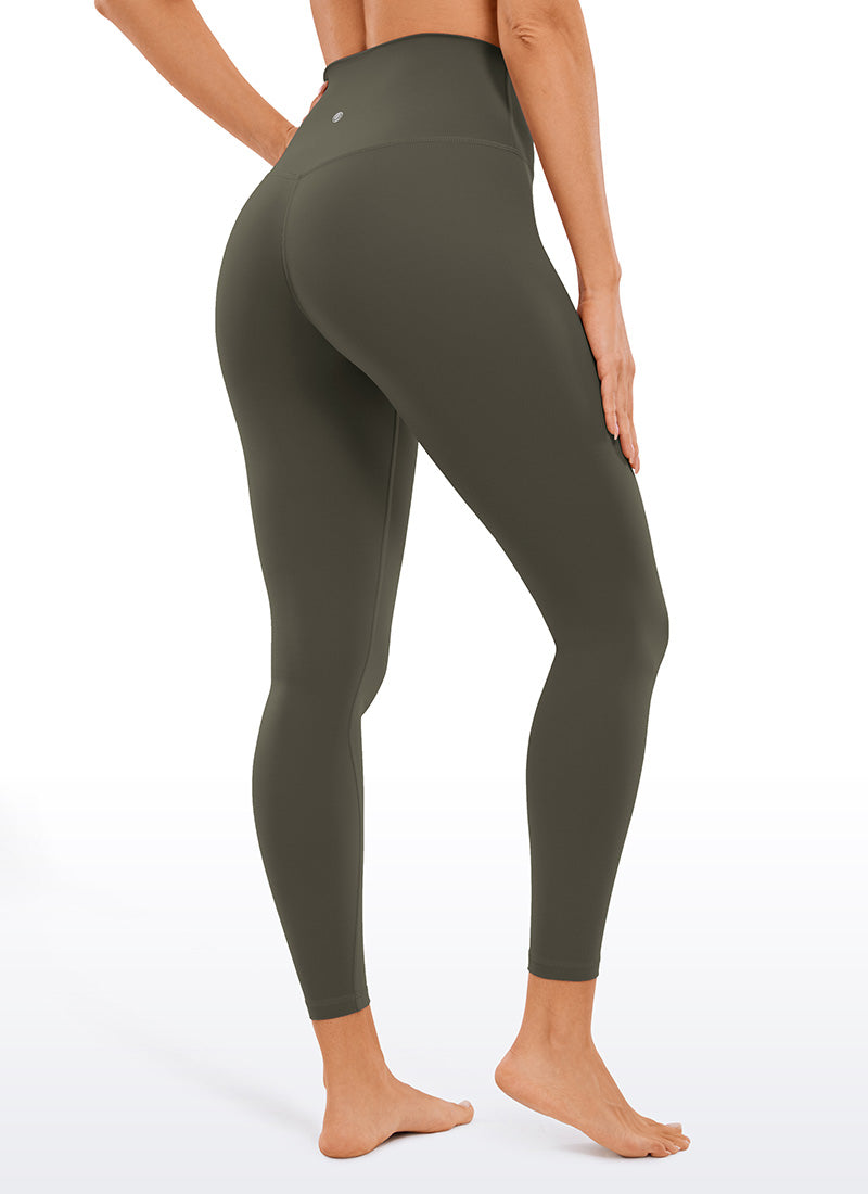 CRZ YOGA Butterluxe Damen High Waist Sport Leggings- 64cm Helles Armeegrün