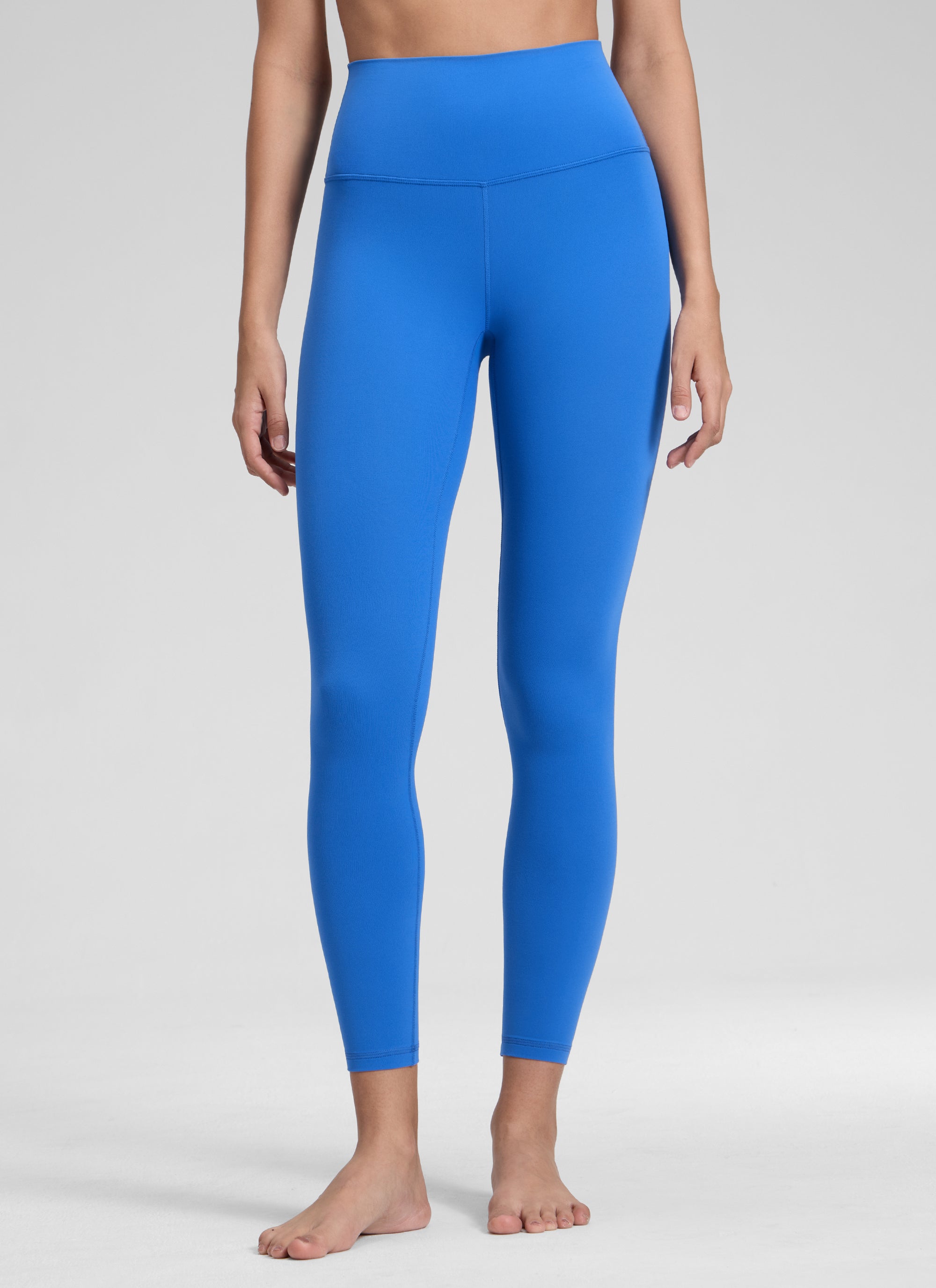 CRZ YOGA Butterluxe Damen High Waist Sport Leggings- 64cm Funkelndes Blau