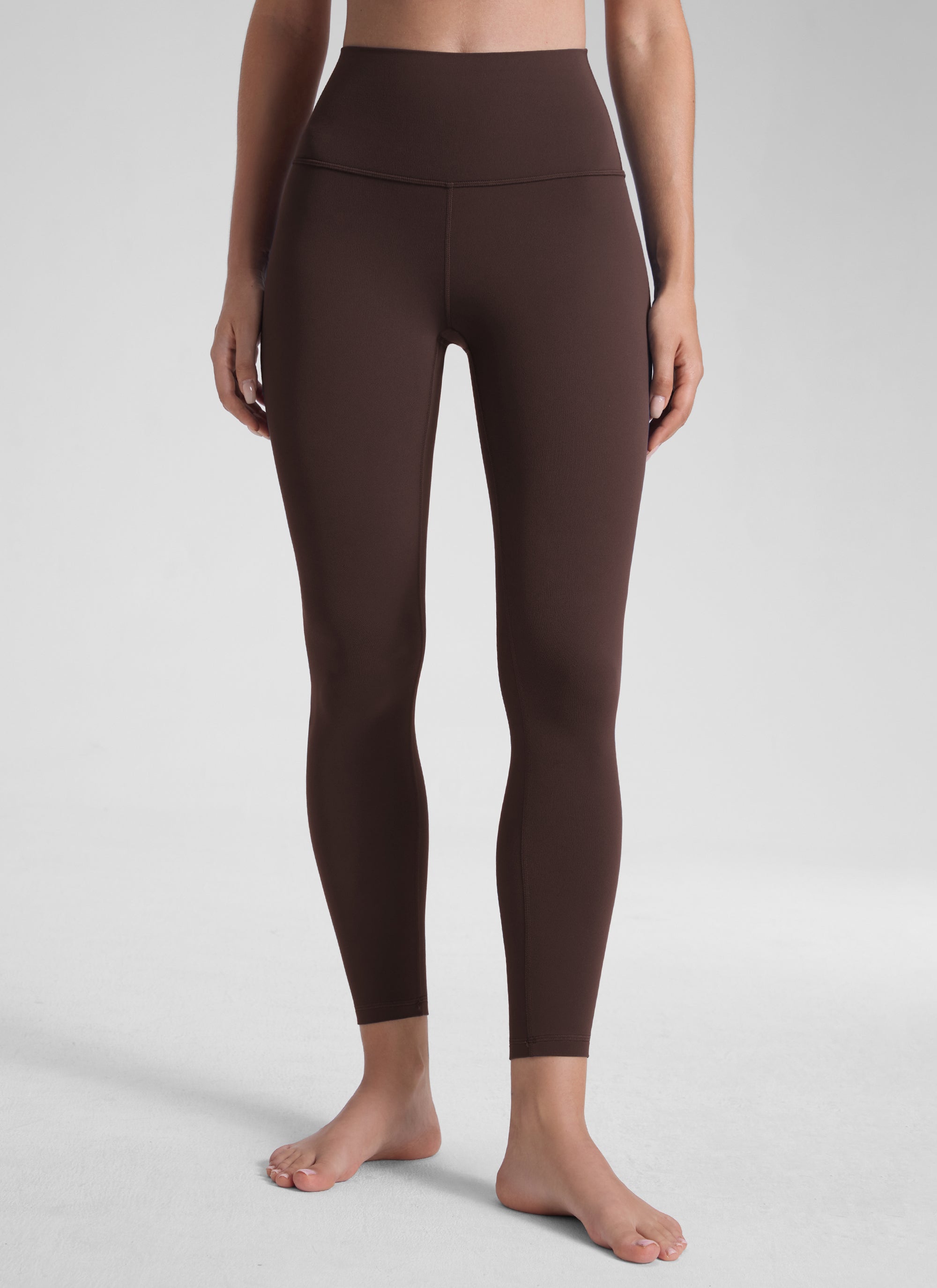 CRZ YOGA Butterluxe Damen High Waist Sport Leggings- 64cm Heißes Fudge-Brown