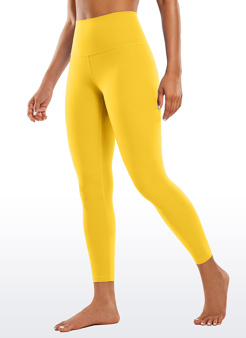 CRZ YOGA Butterluxe Damen High Waist Sport Leggings- 64cm Gut Sichtbares Gelb