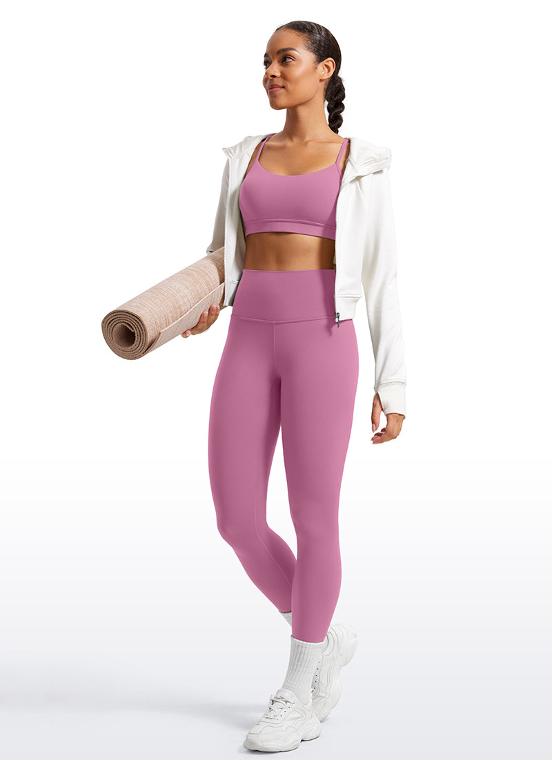 CRZ YOGA Butterluxe Damen High Waist Sport Leggings- 64cm Samtstaub