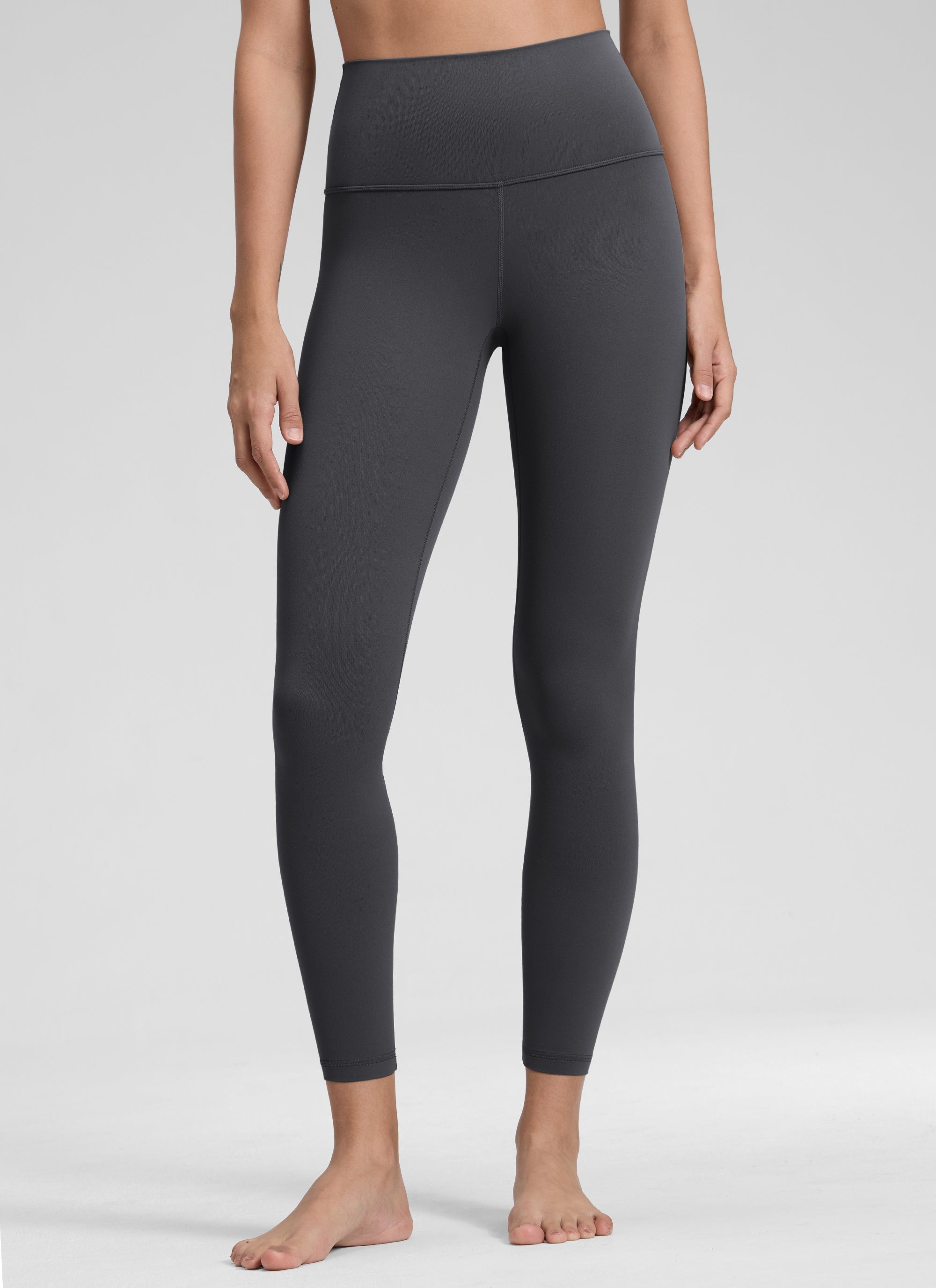 CRZ YOGA Butterluxe Damen High Waist Sport Leggings- 64cm Mysteriöses Grau