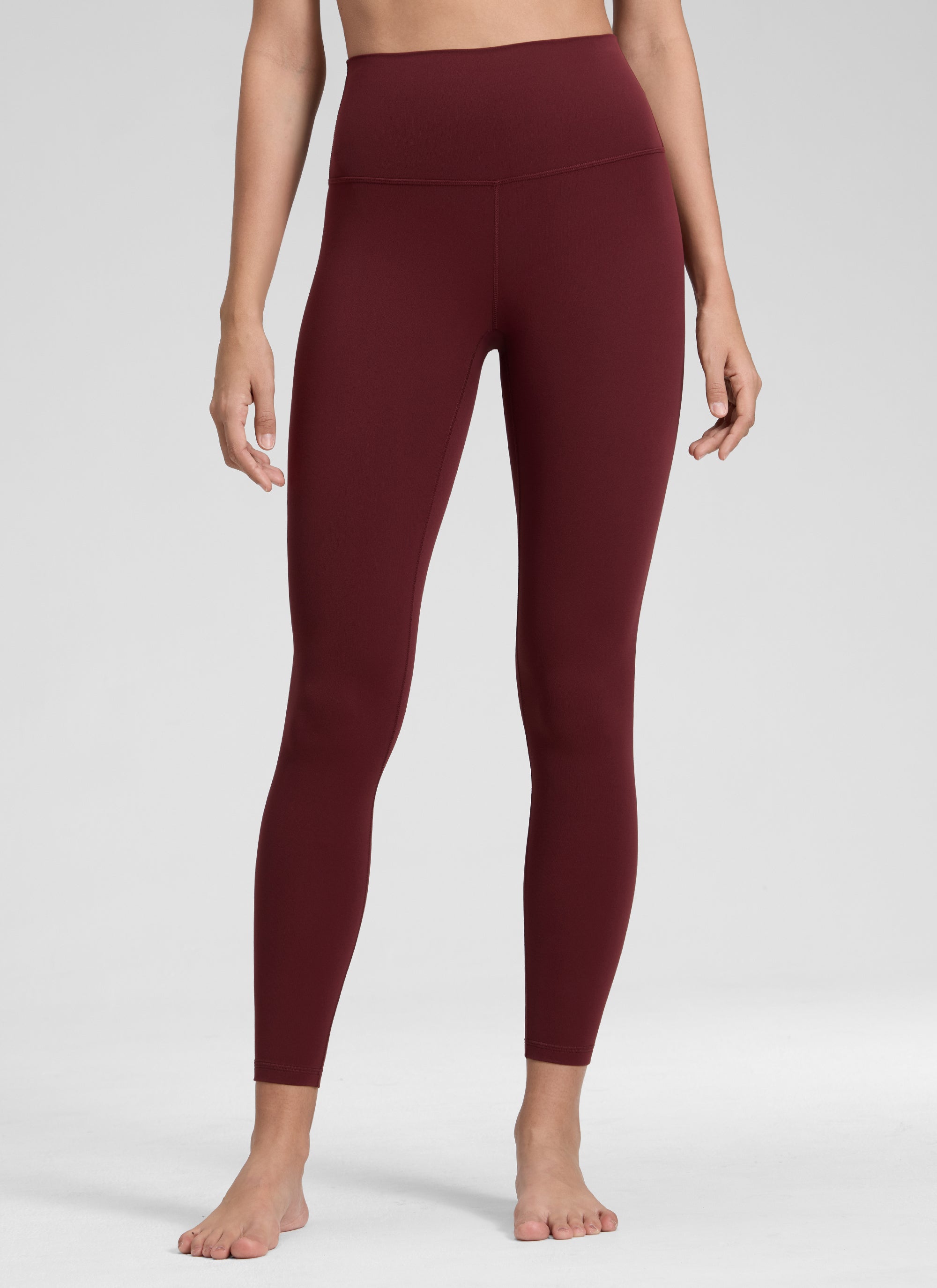 CRZ YOGA Butterluxe Damen High Waist Sport Leggings- 64cm Roter Merlot
