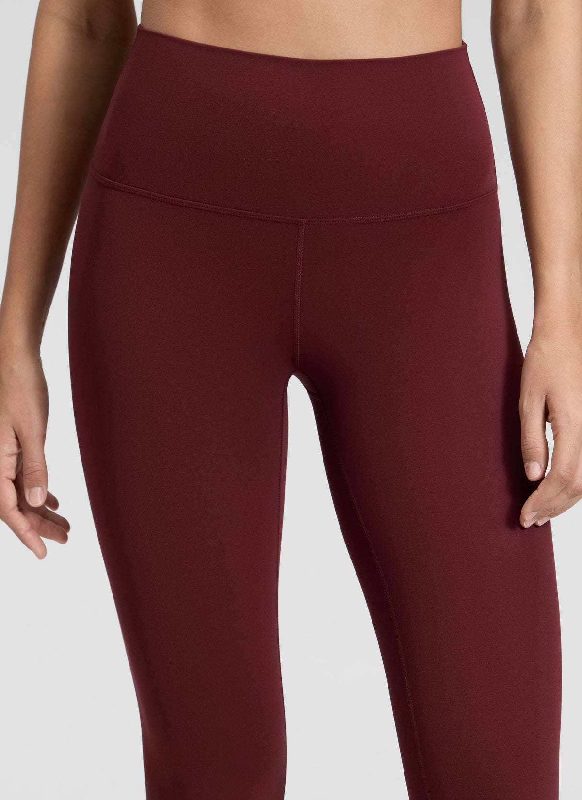 CRZ YOGA Butterluxe Damen High Waist Sport Leggings- 64cm Roter Merlot