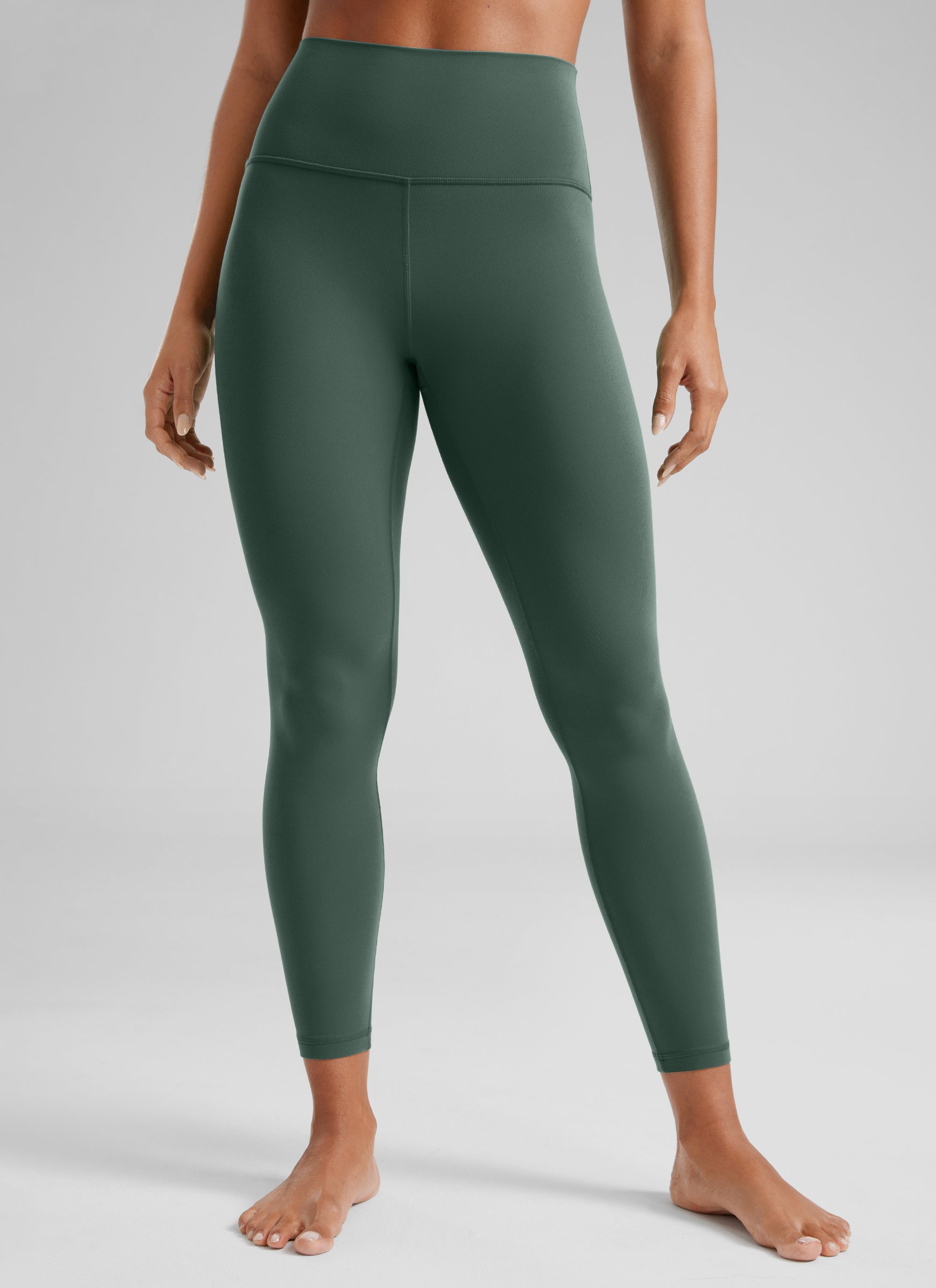 CRZ YOGA Butterluxe Damen High Waist Sport Leggings- 64cm Dunkles Waldgrün
