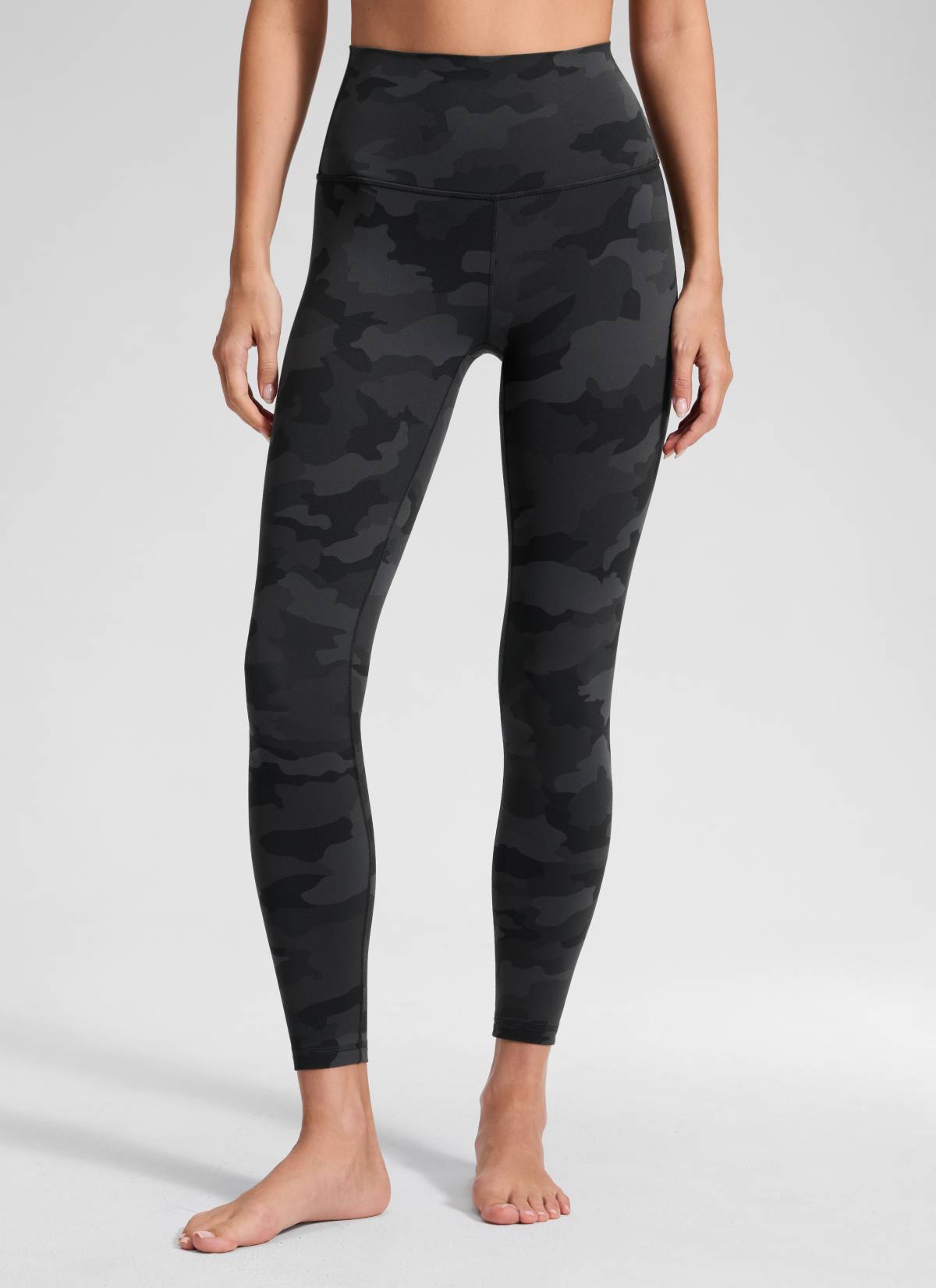 CRZ YOGA Butterluxe Damen High Waist Sport Leggings- 64cm Dunkelgraue Tarnung 2