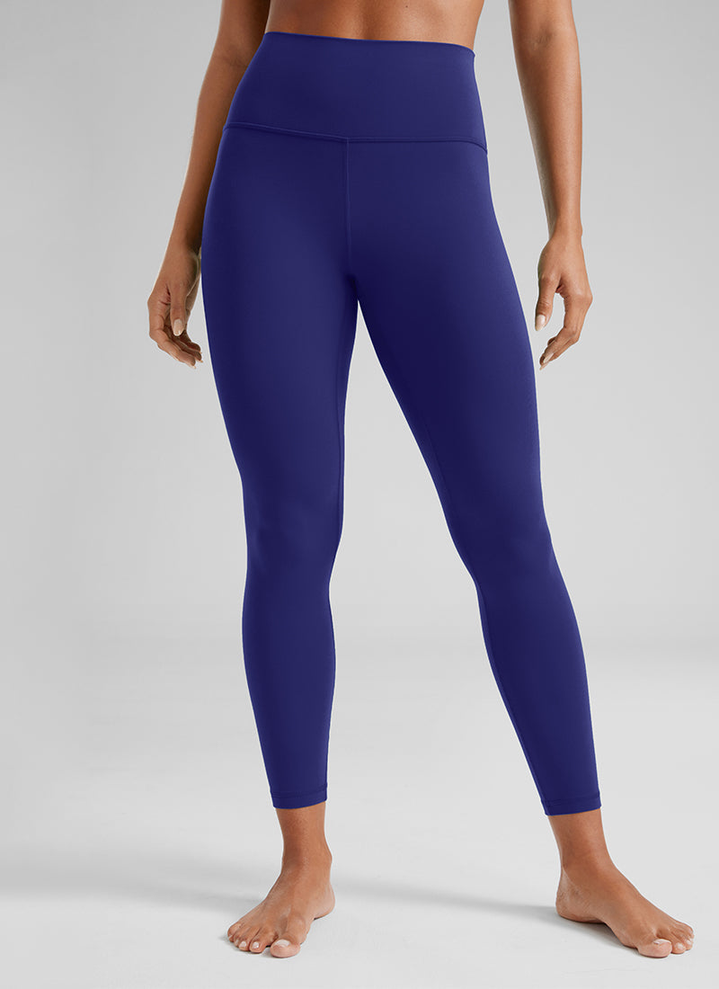 CRZ YOGA Butterluxe Damen High Waist Sport Leggings- 64cm Rittersporn Blau