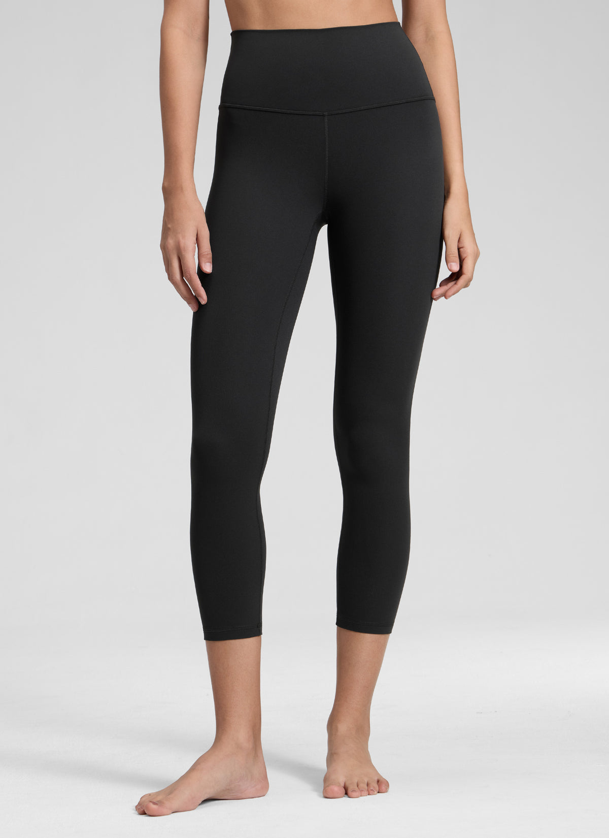 CRZ YOGA Damen Butterluxe High Waist 3/4 Leggings Capri - 58cm Schwarz