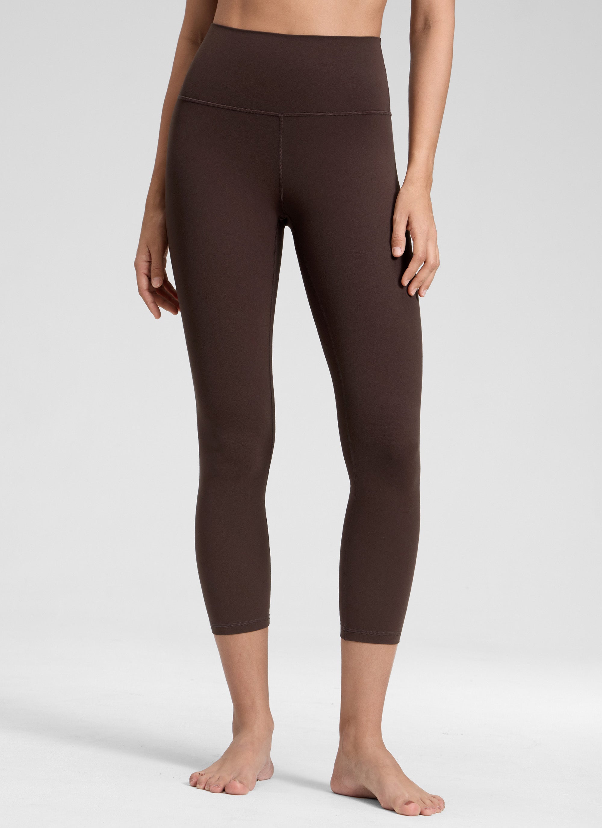 CRZ YOGA Damen Butterluxe High Waist 3/4 Leggings Capri - 58cm Heißes Fudge-Brown