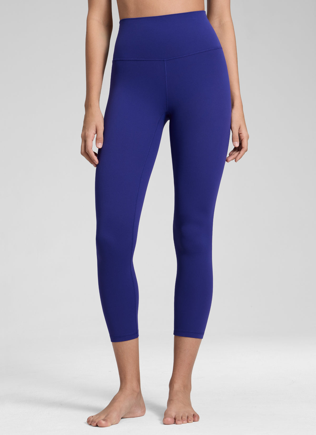 CRZ YOGA Damen Butterluxe High Waist 3/4 Leggings Capri - 58cm Rittersporn Blau