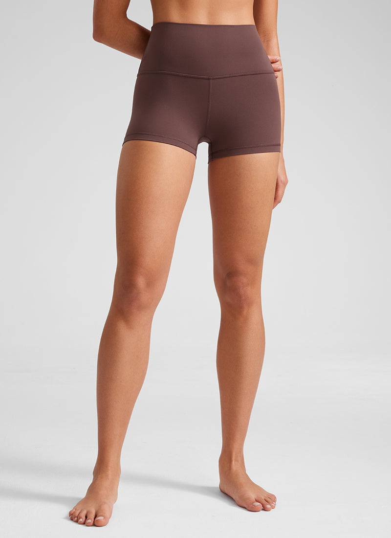 CRZ YOGA Damen Butterluxe Radlerhose Shorts-6,4CM Taupe