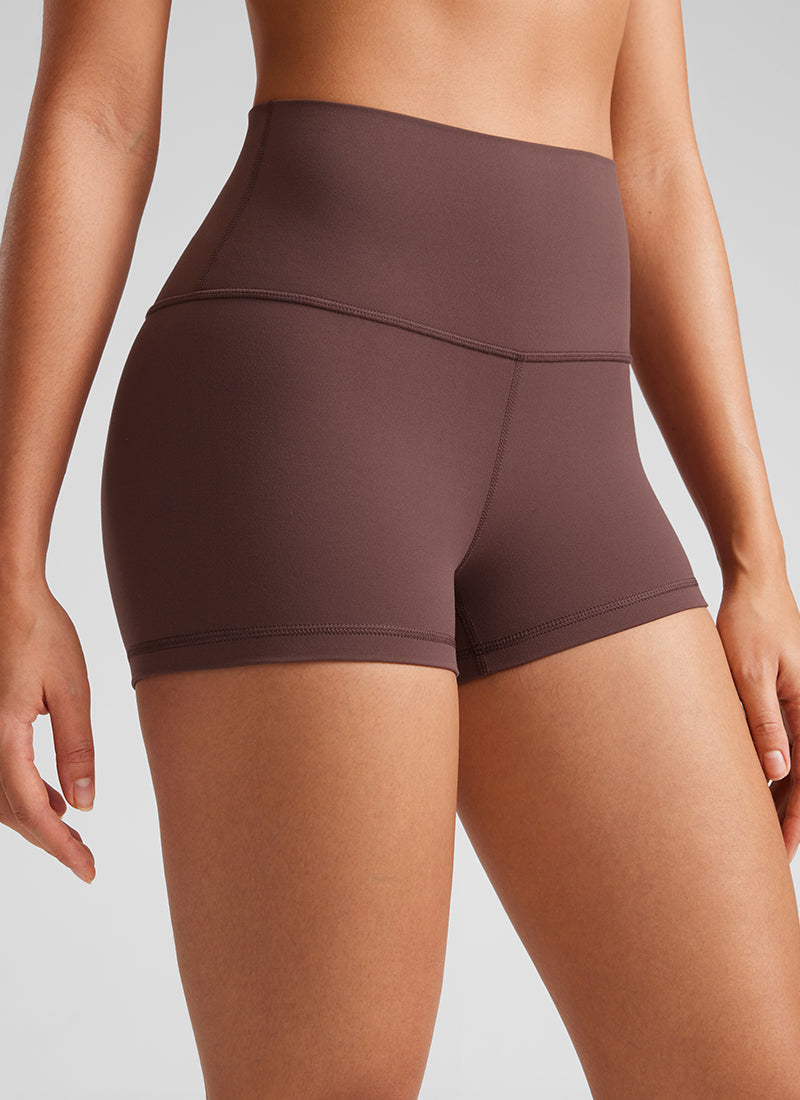 CRZ YOGA Damen Butterluxe Radlerhose Shorts-6,4CM Taupe