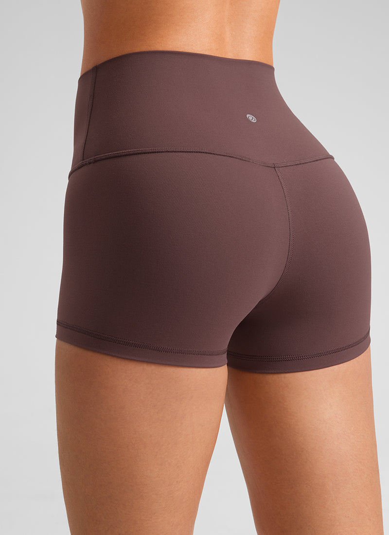 CRZ YOGA Damen Butterluxe Radlerhose Shorts-6,4CM Taupe
