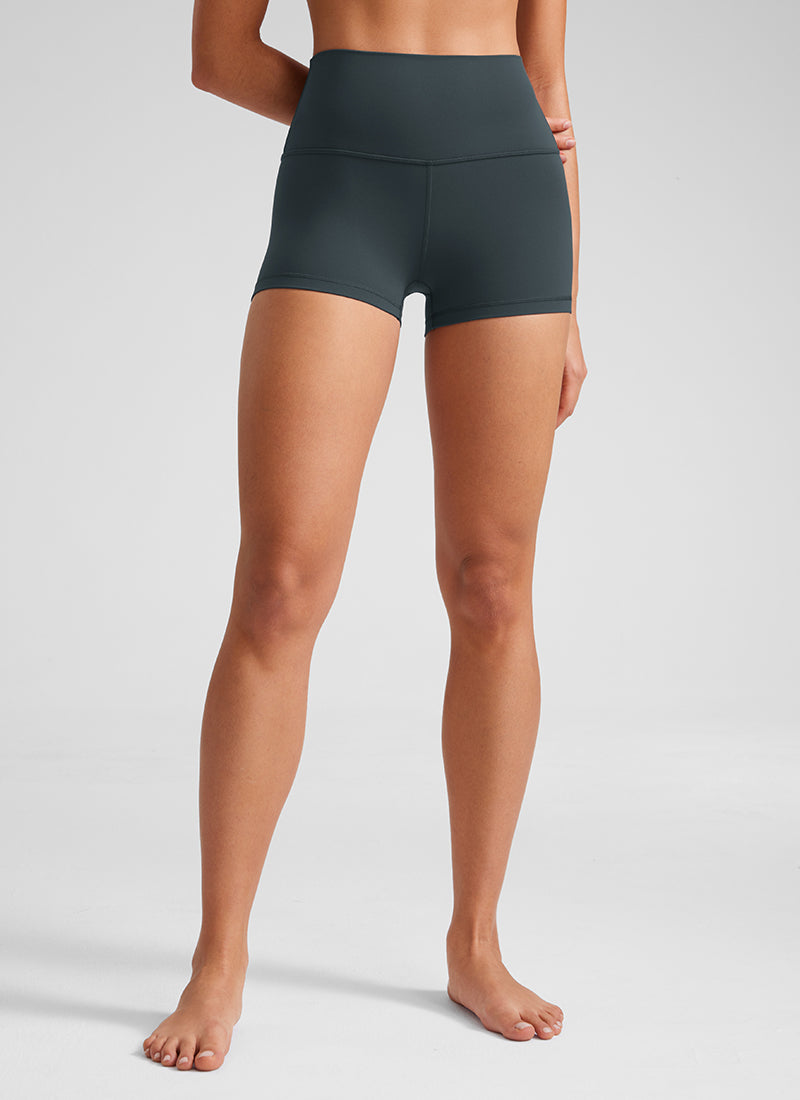 CRZ YOGA Damen Butterluxe Radlerhose Shorts-6,4CM Dunkelgrün