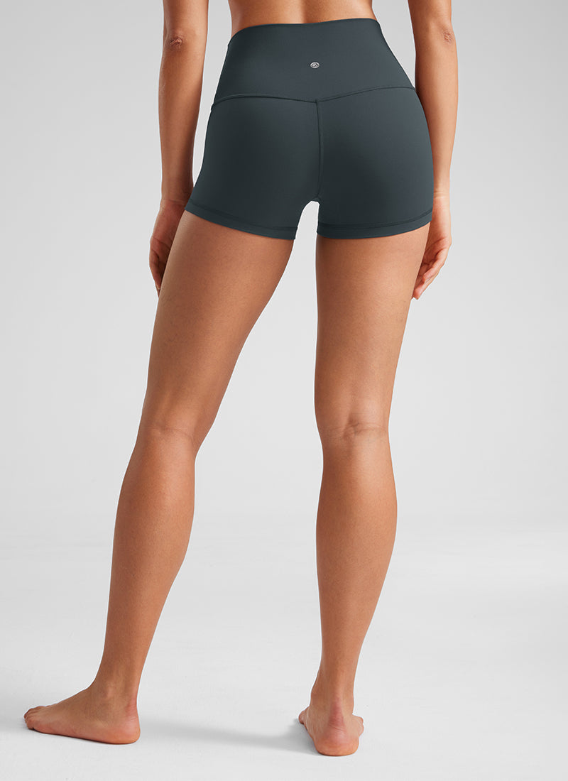 CRZ YOGA Damen Butterluxe Radlerhose Shorts-6,4CM Dunkelgrün