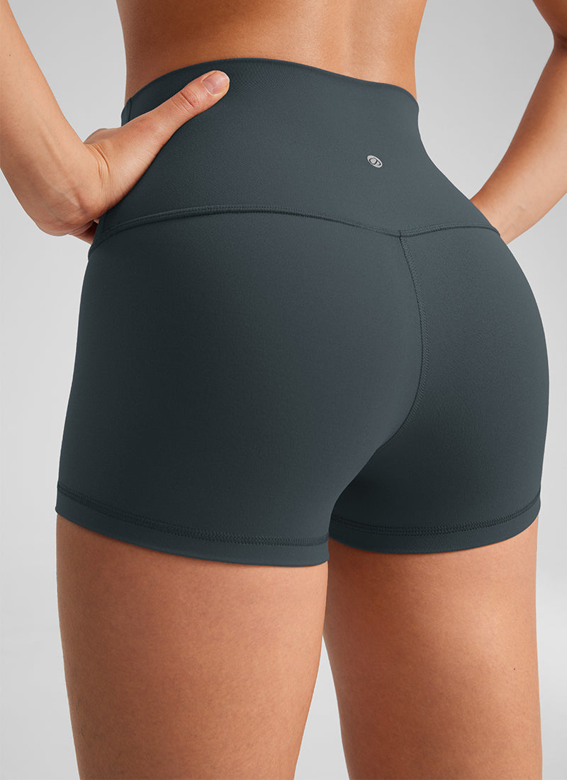 CRZ YOGA Damen Butterluxe Radlerhose Shorts-6,4CM Dunkelgrün
