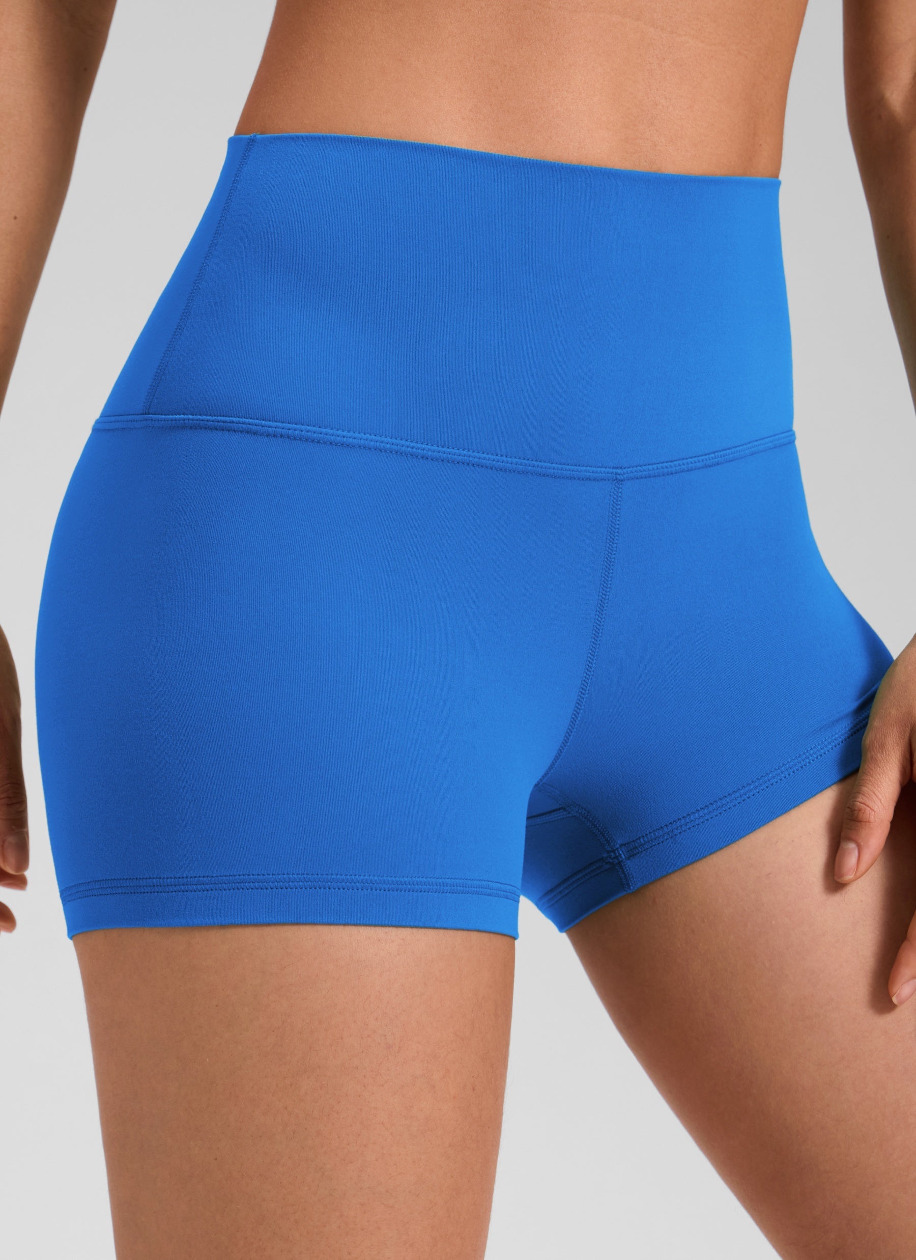 CRZ YOGA Damen Butterluxe Radlerhose Shorts-6,4CM Funkelndes Blau