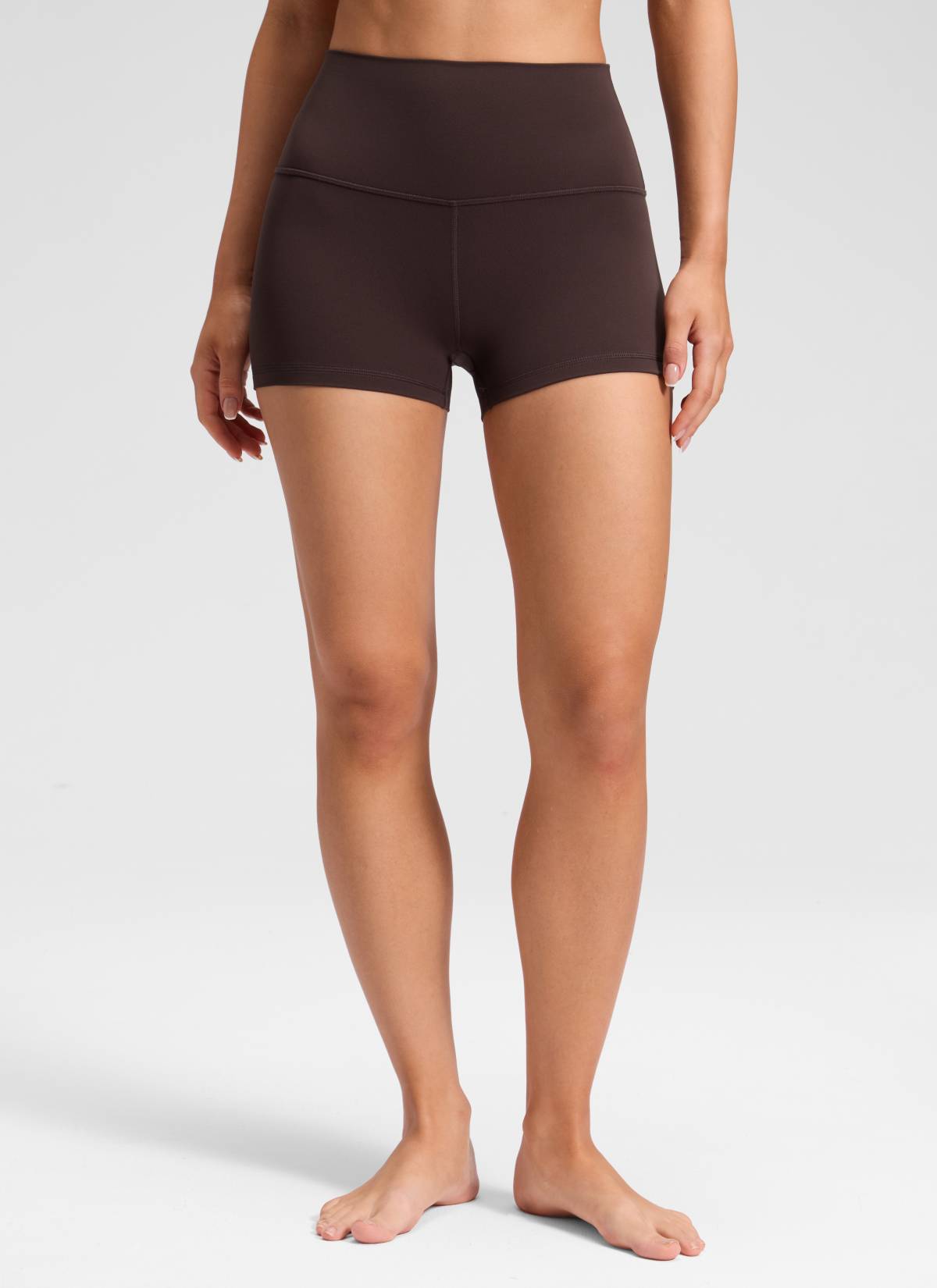 CRZ YOGA Damen Butterluxe Radlerhose Shorts-6,4CM Heißes Fudge-Brown