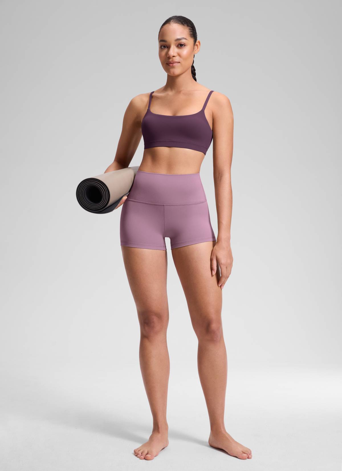 CRZ YOGA Damen Butterluxe Radlerhose Shorts-6,4CM Lavendel Hell