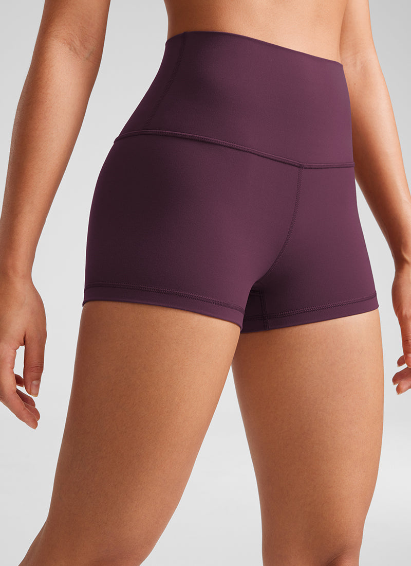 CRZ YOGA Damen Butterluxe Radlerhose Shorts-6,4CM Dunkellila