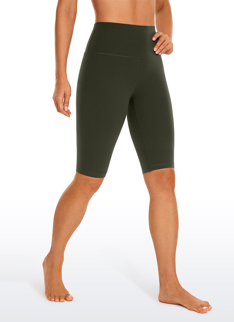 CRZ YOGA Damen Butterluxe Radlerhose Shorts-25CM Olivgrün