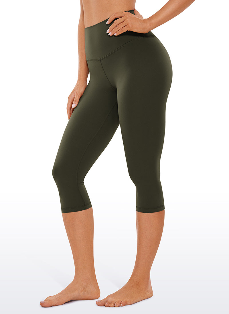 CRZ YOGA Damen Butterluxe High Waist Sport Leggings - 43cm Olivgrün