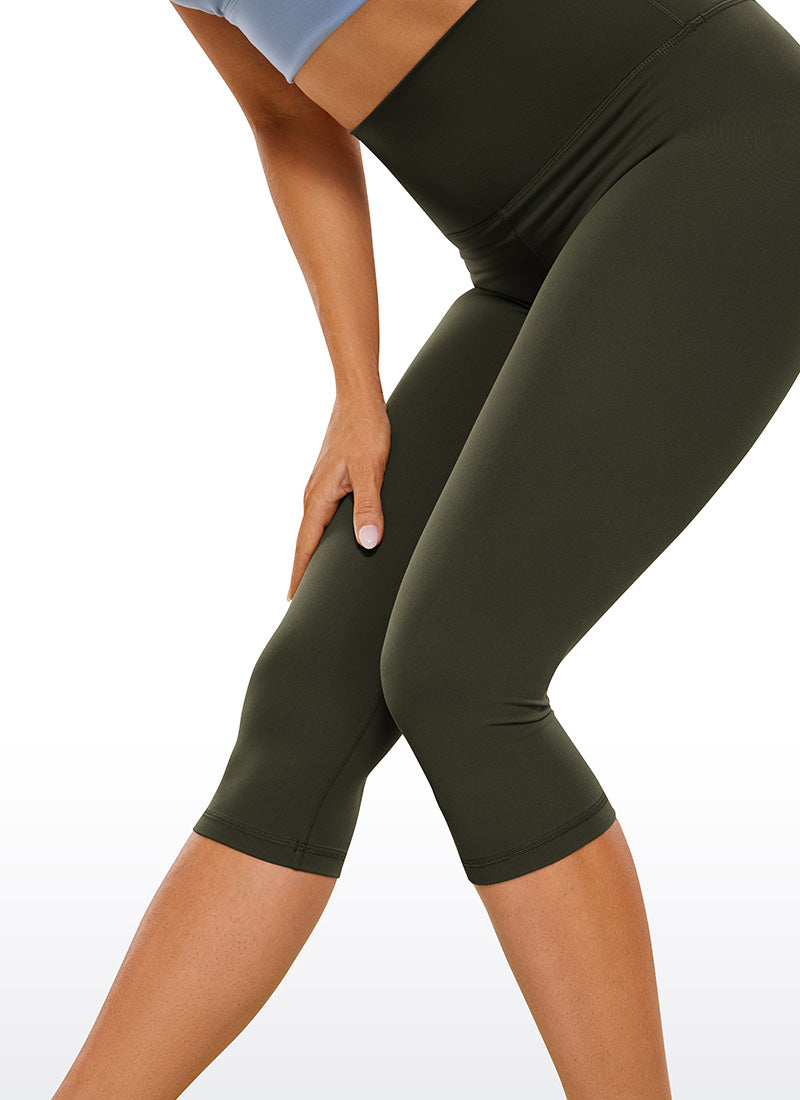 CRZ YOGA Damen Butterluxe High Waist Sport Leggings - 43cm Olivgrün
