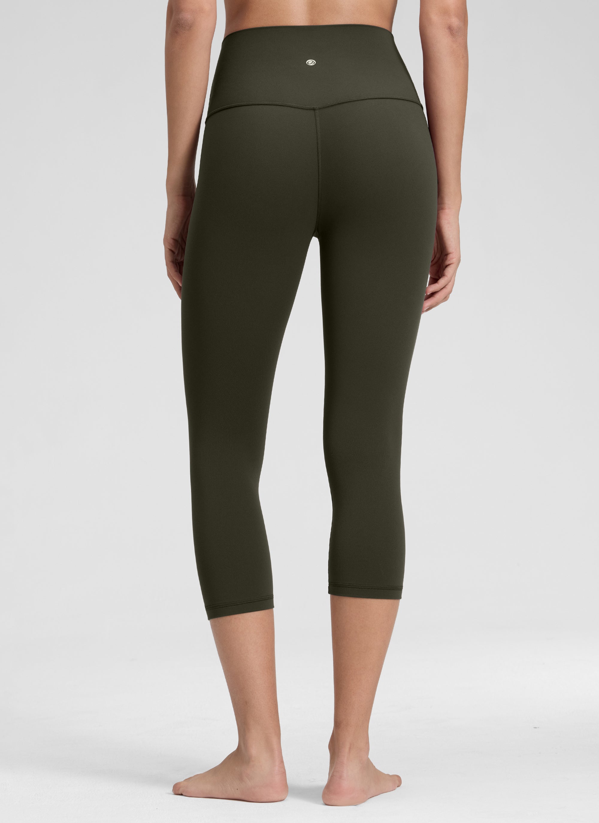 CRZ YOGA Damen Butterluxe High Waist 3/4 Leggings Capri - 48cm Olivgrün