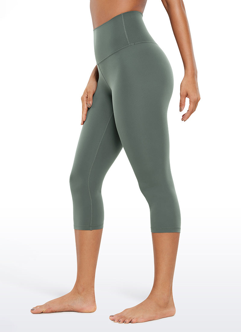 CRZ YOGA Damen Butterluxe High Waist 3/4 Leggings Capri - 48cm Grauer Salbei